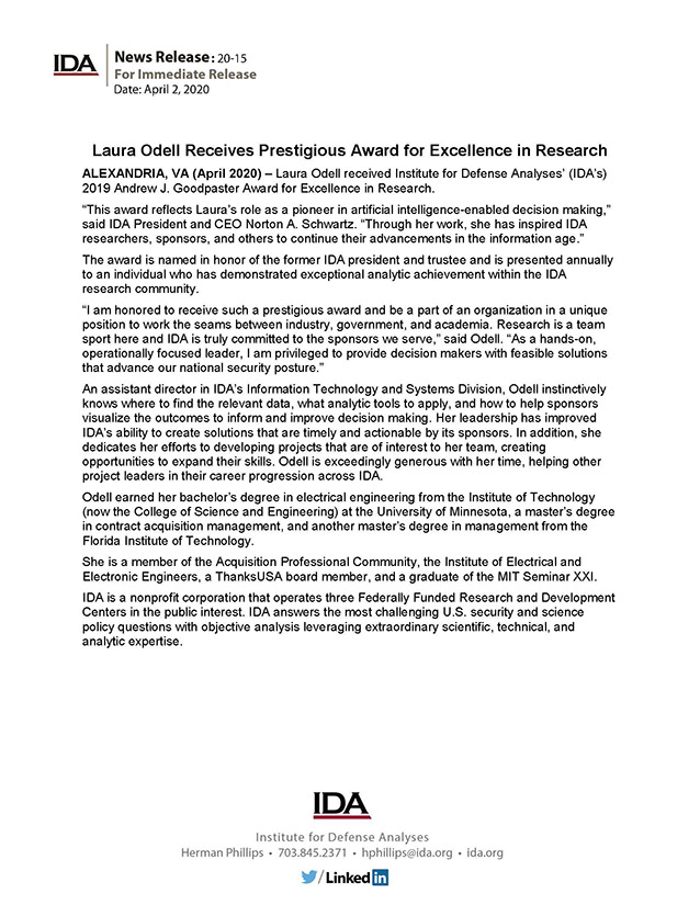 News Release 20-15 cover