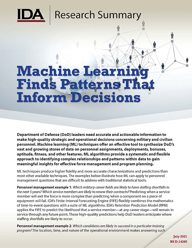 front page thumbnail, Machine Learning Finds Patterns That Inform Decisions (IDA Research Summary)