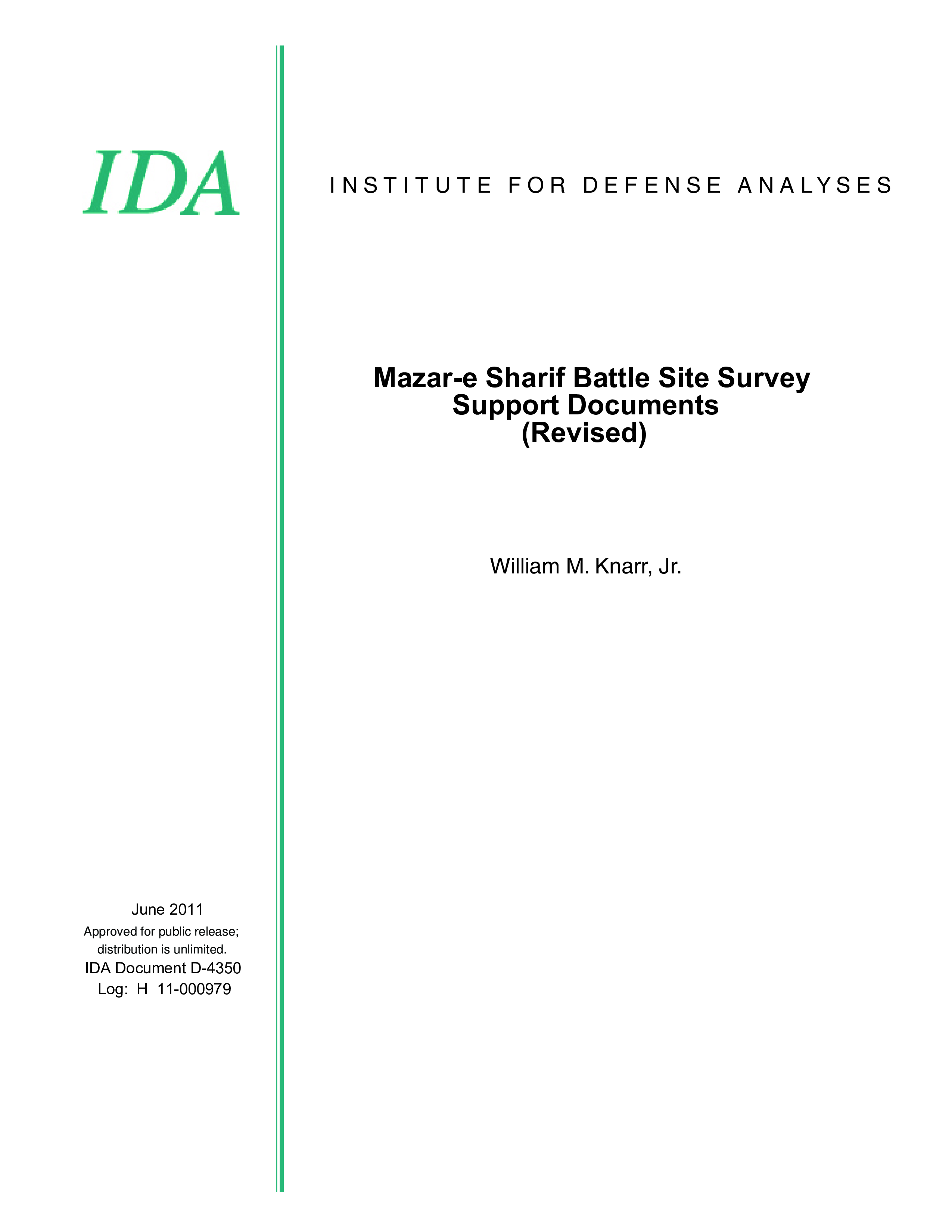 Mazar-e Sharif Battle Site Survey Support Documents (Revised) 