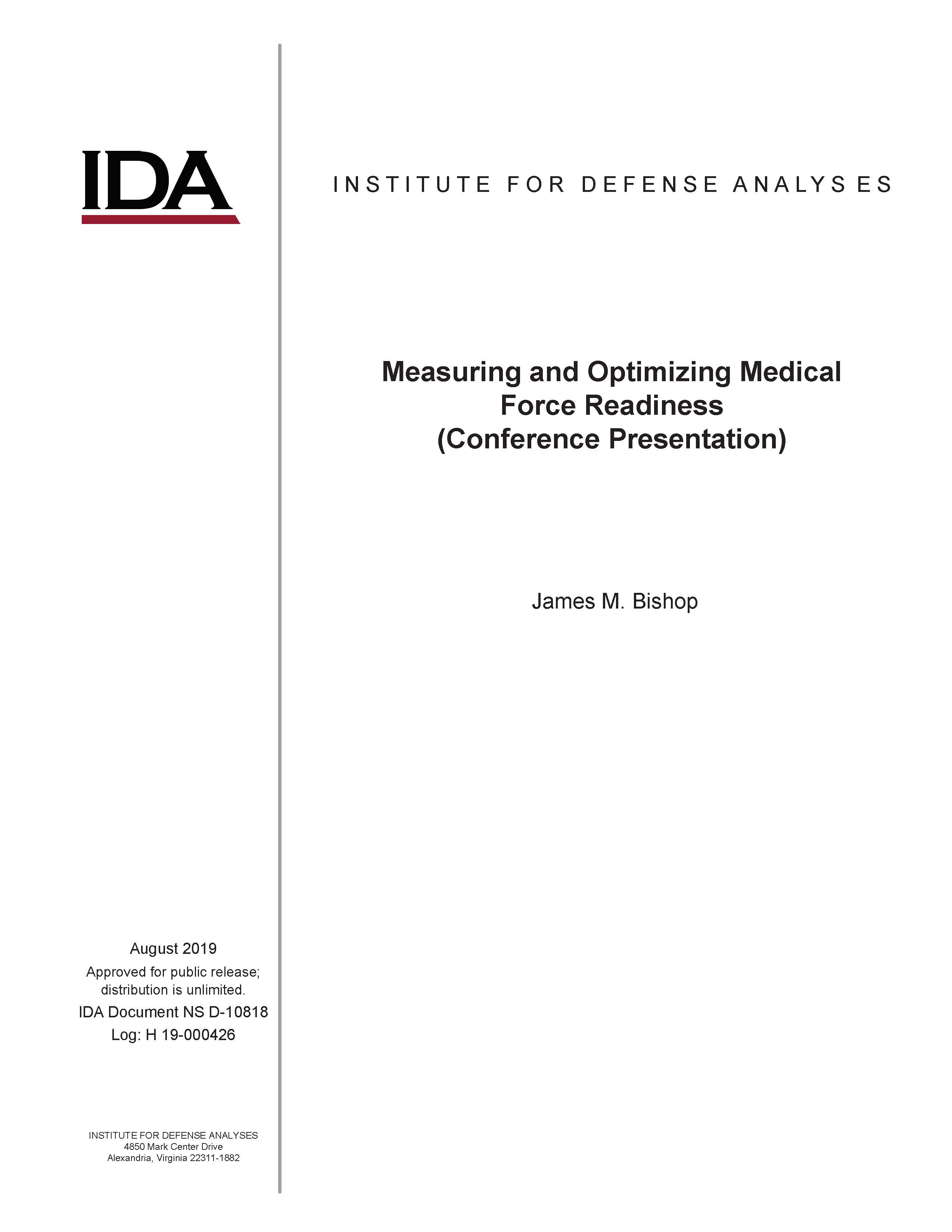 cover, Measuring and Optimizing Medical Force Readiness (Conference Presentation)