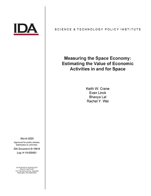 document cover, Measuring the Space Economy: Estimating the Value of Economic Activities in and for Space