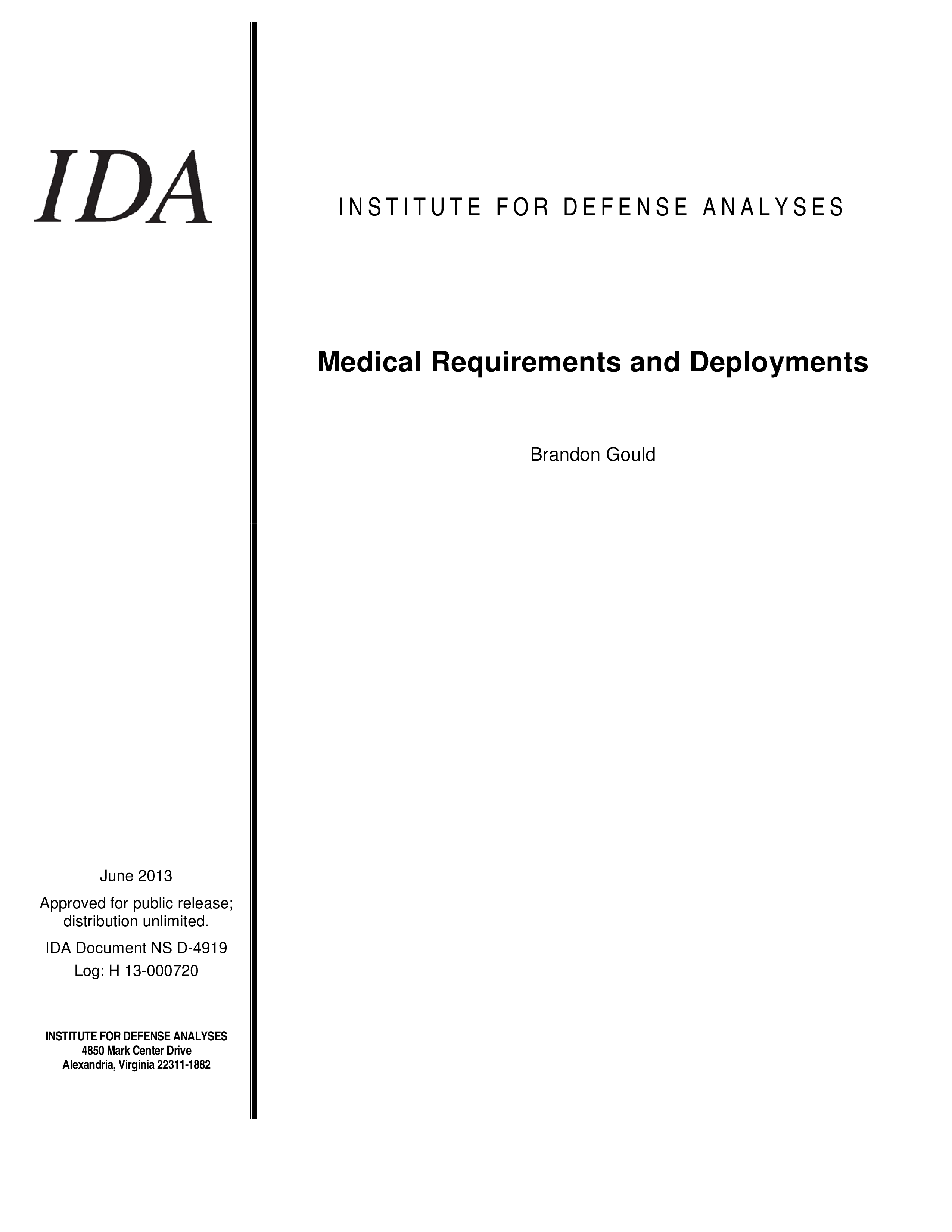 Medical Requirements and Deployments