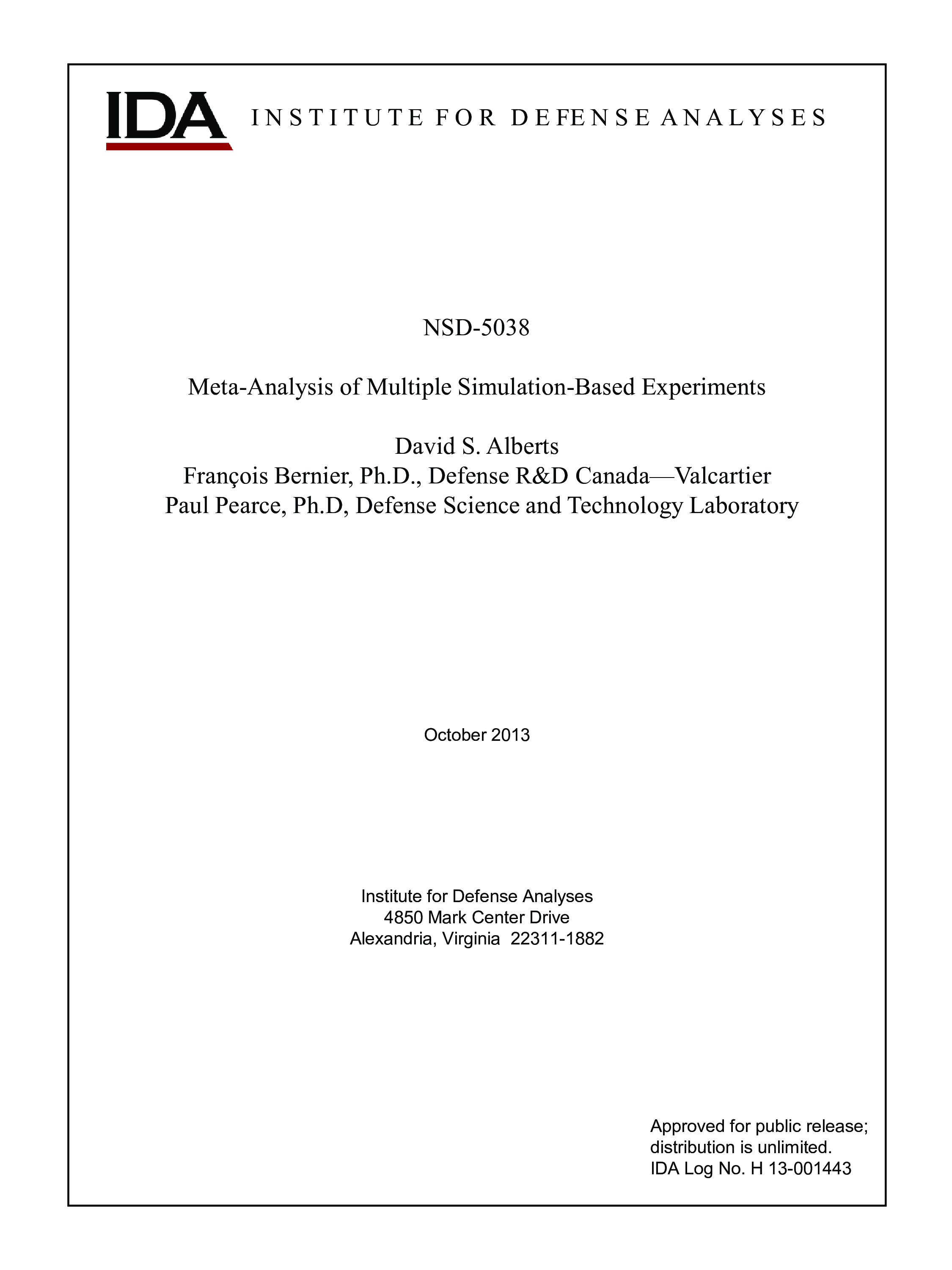 Meta-Analysis of Multiple Simulation-Based Experiments