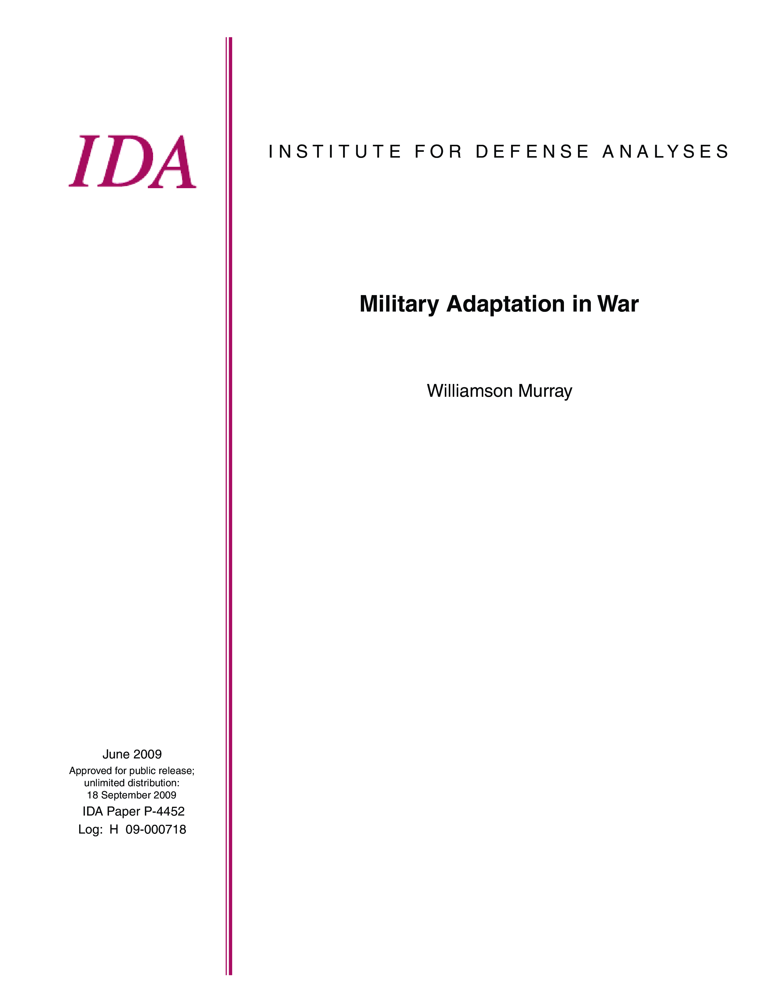 Military Adaptation in War