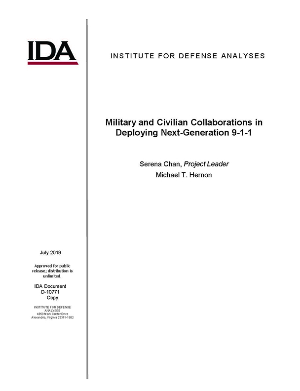 document cover, Military and Civilian Collaborations in Deploying Next-Generation 9-1-1
