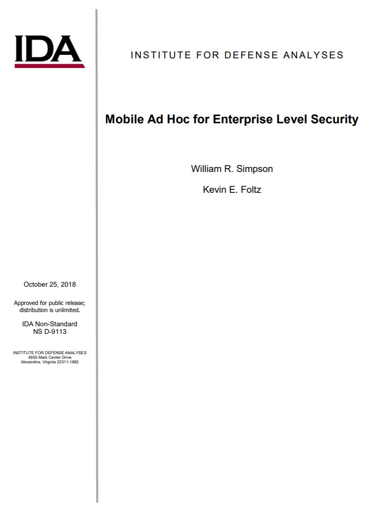 Mobile Ad Hoc for Enterprise Level Security