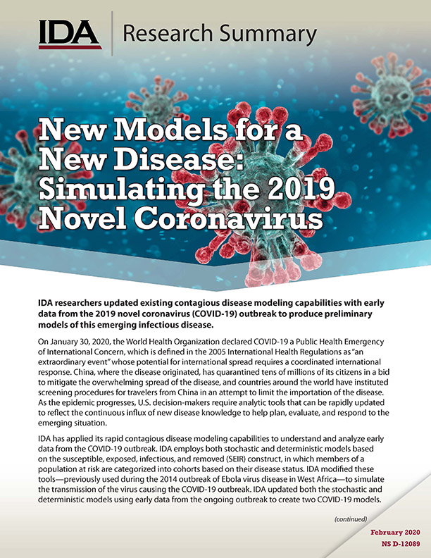 document cover, New Models for a New Disease: Simulating the 2019 Novel Coronavirus