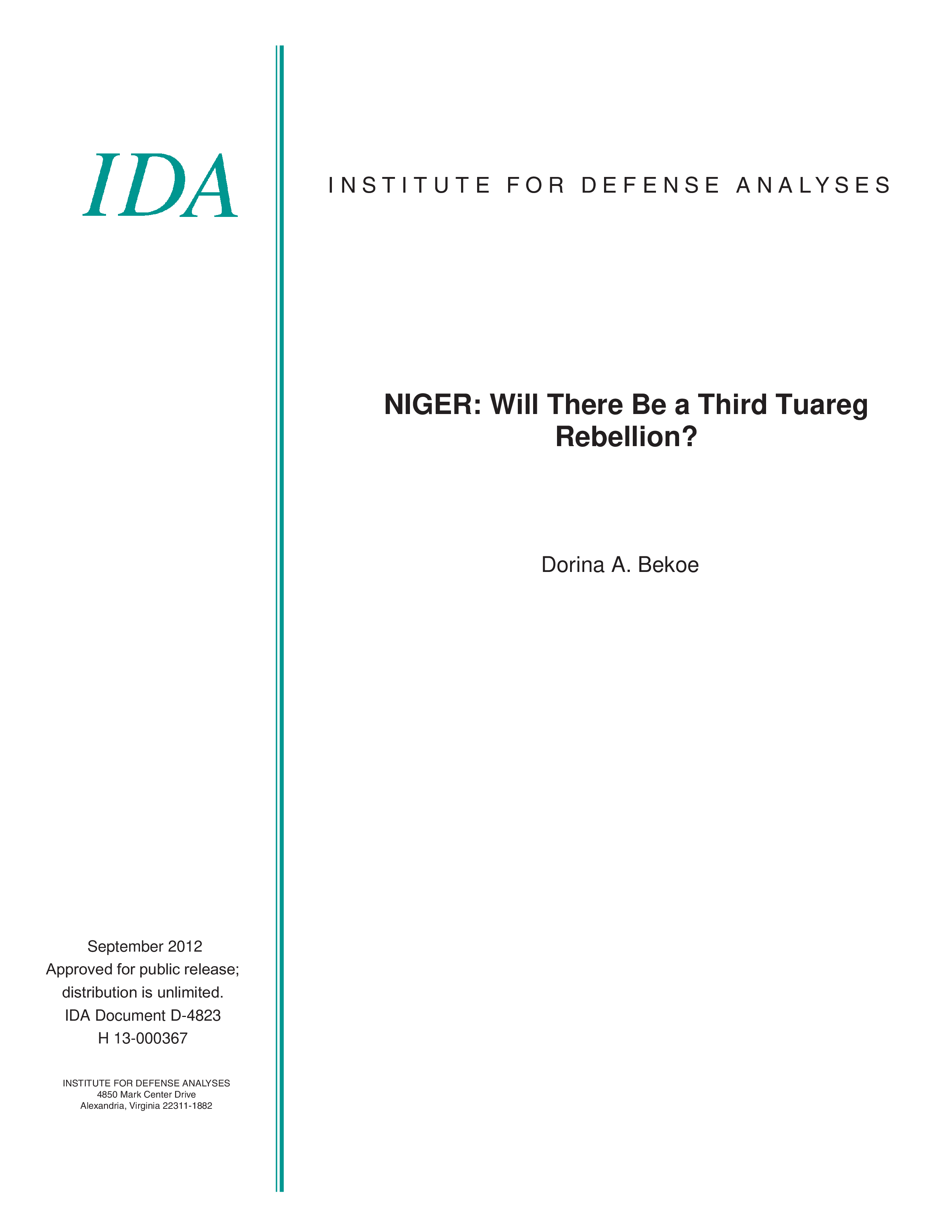 NIGER: Will There Be a Third Tuareg  Rebellion? 