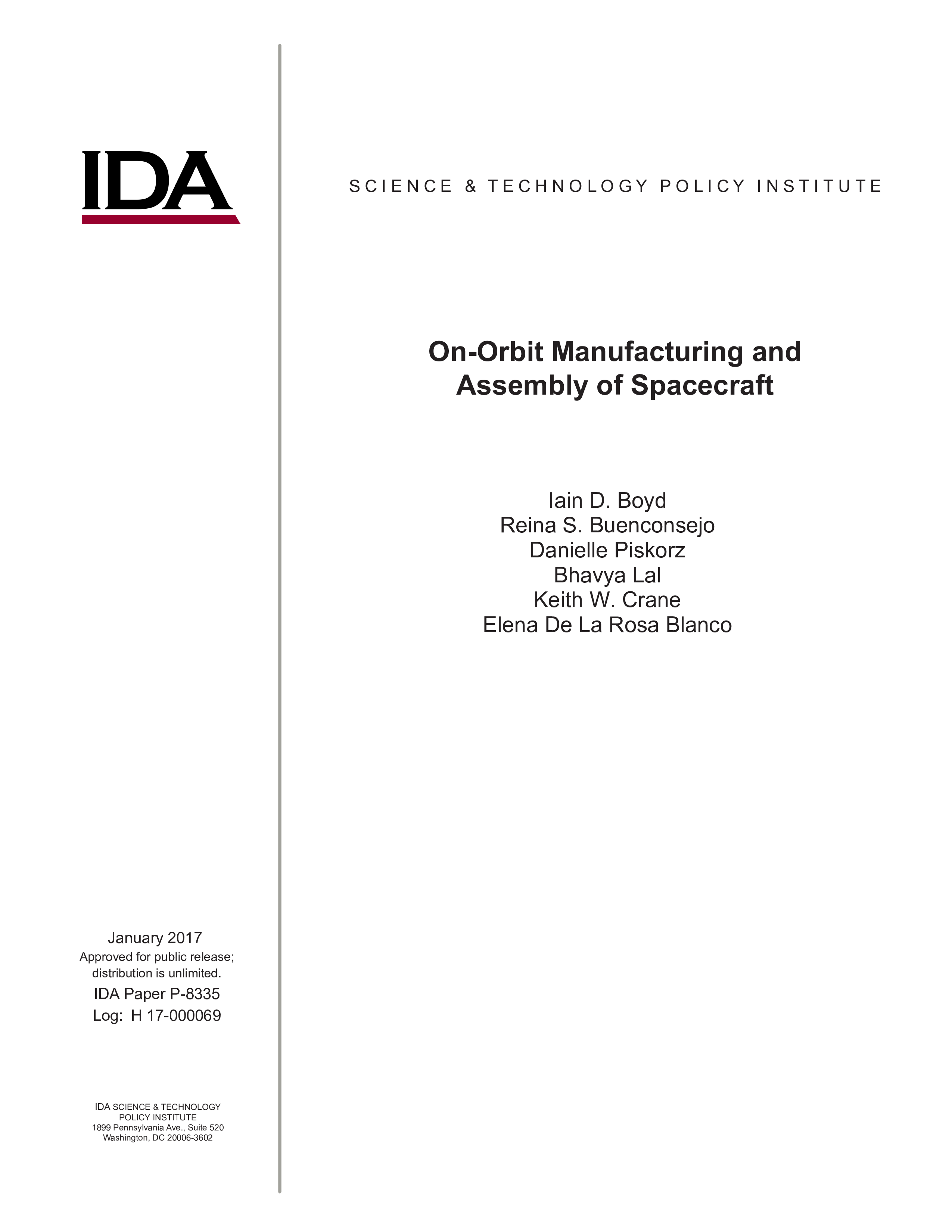 On-Orbit Manufacturing and Assembly of Spacecraft