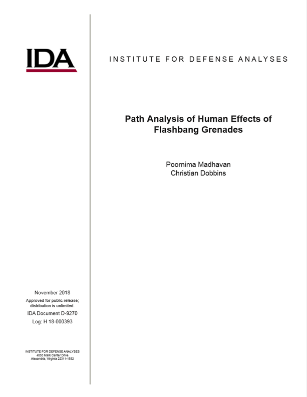 publication cover, Path Analysis of Human Effects of Flashbang Grenades