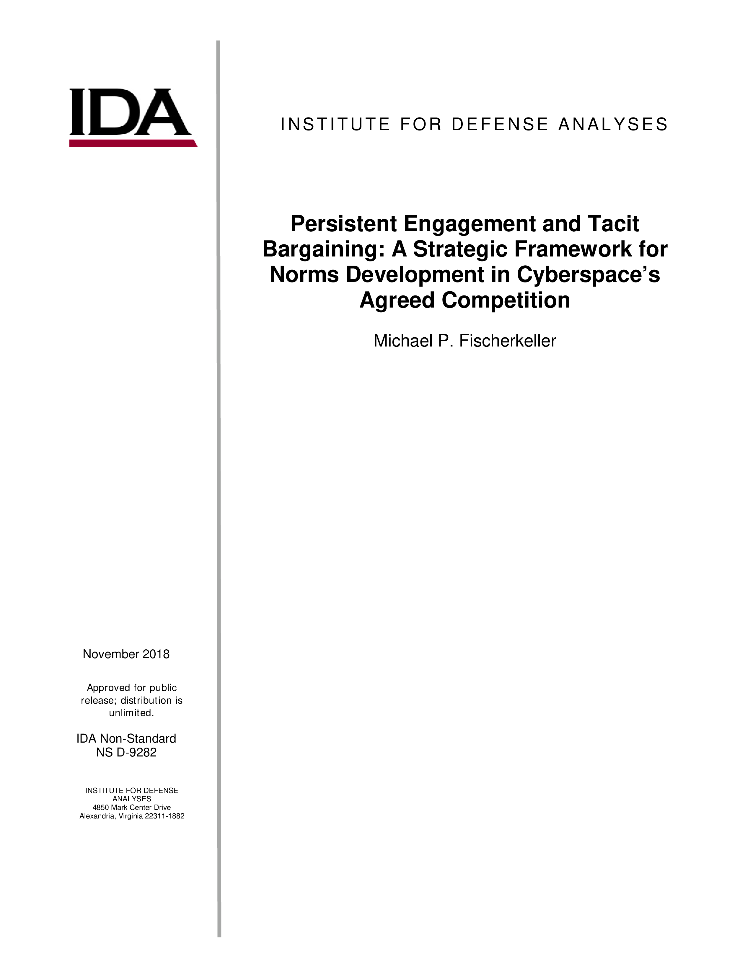 Persistent Engagement and Tacit Bargaining: A Strategic Framework for Norms Development in Cyberspace’s Agreed Competition