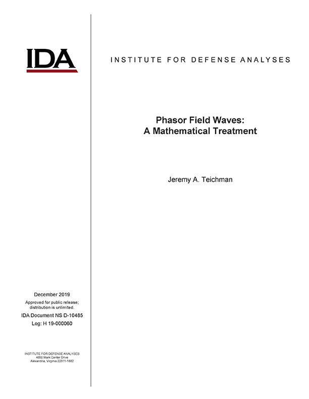Phasor Field Waves: A Mathematical Treatment, document cover