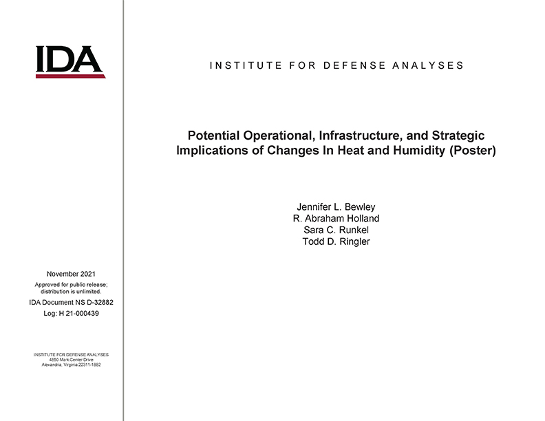 document cover, Potential Operational, Infrastructure, and Strategic Implications of Changes In Heat and Humidity (Poster)