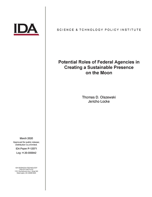 document cover_Potential Roles of Federal Agencies in Creating a Sustainable Presence on the Moon