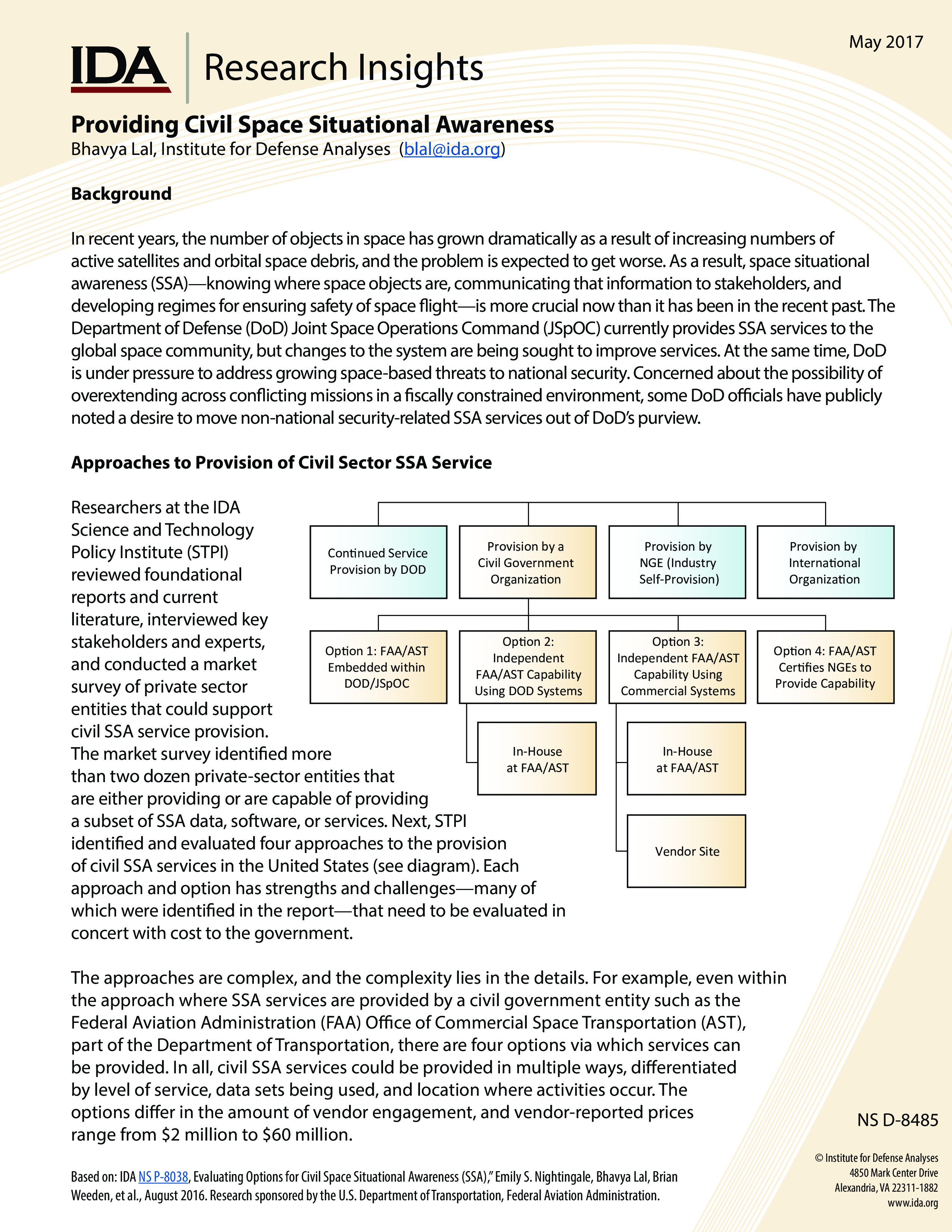 Providing Civil Space Situational Awareness