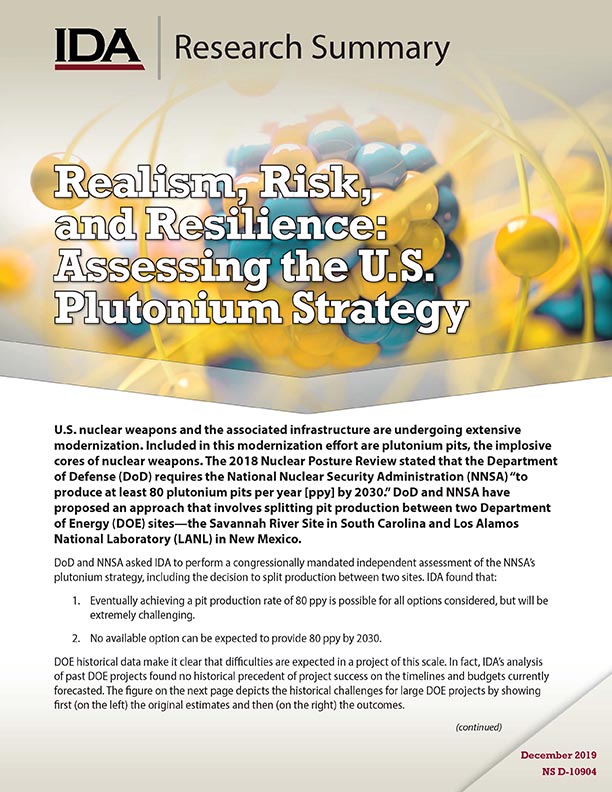 Realism, Risk, and Resilience: Assessing the U.S. Plutonium Strategy