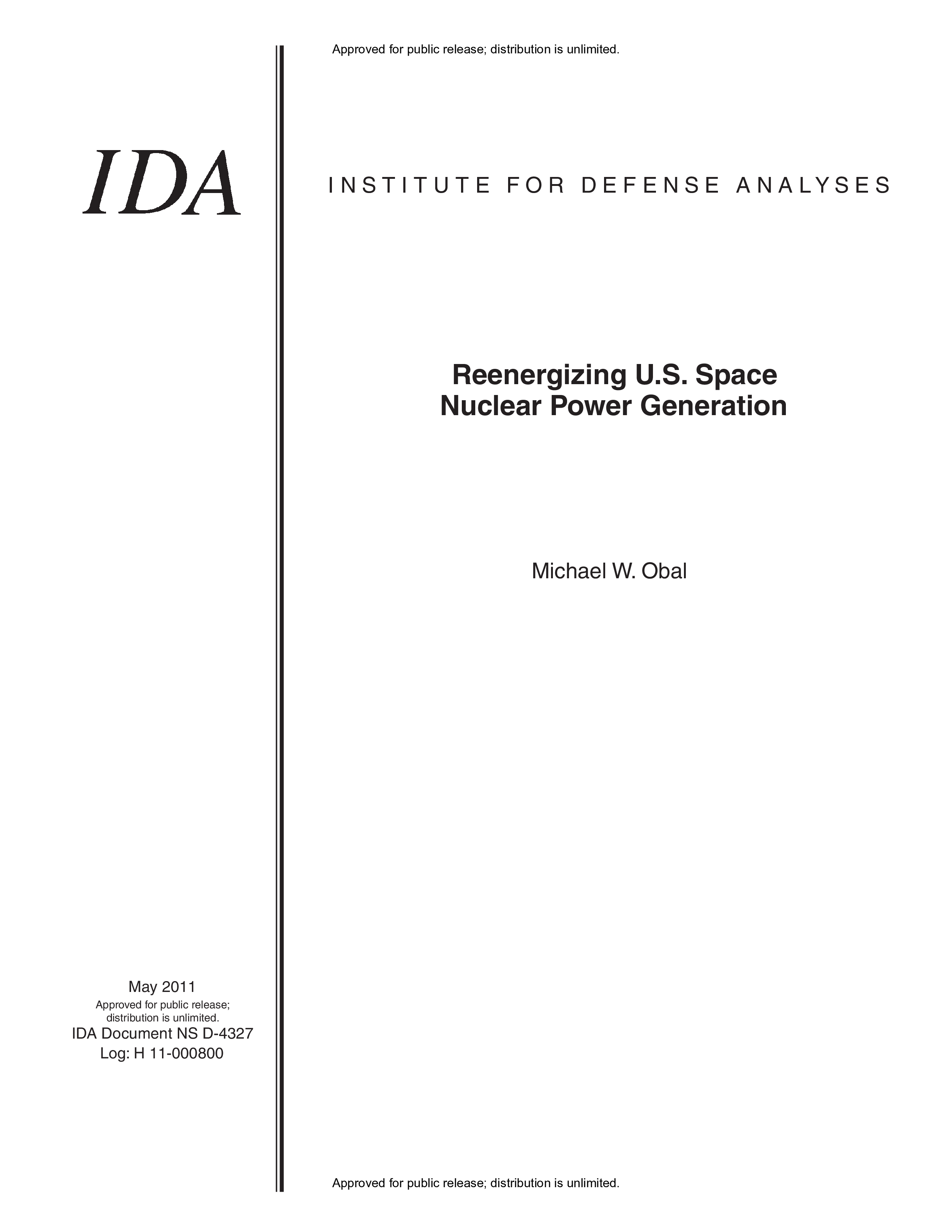 Reenergizing U.S. Space Nuclear Power Generation