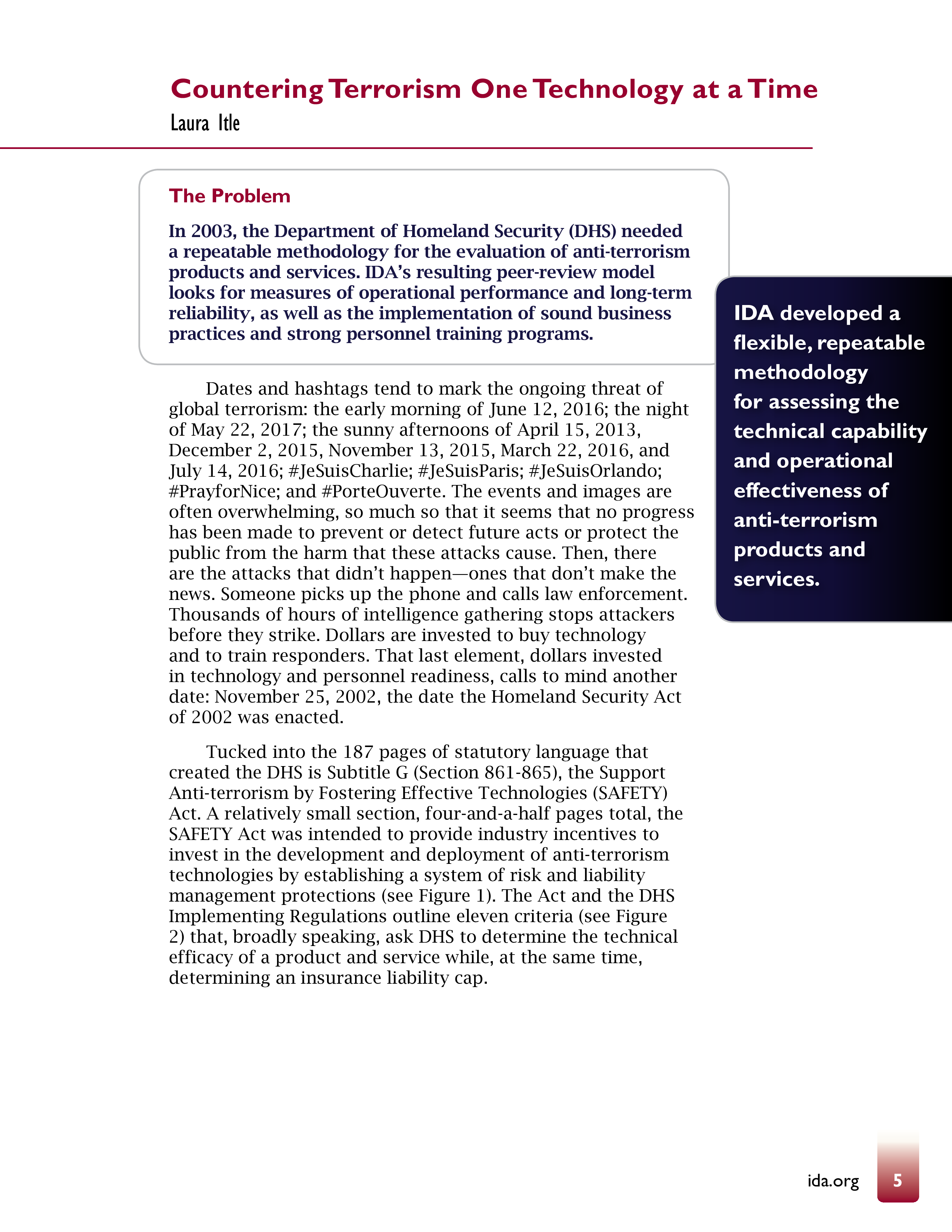 Countering Terrorism One Technology at a Time