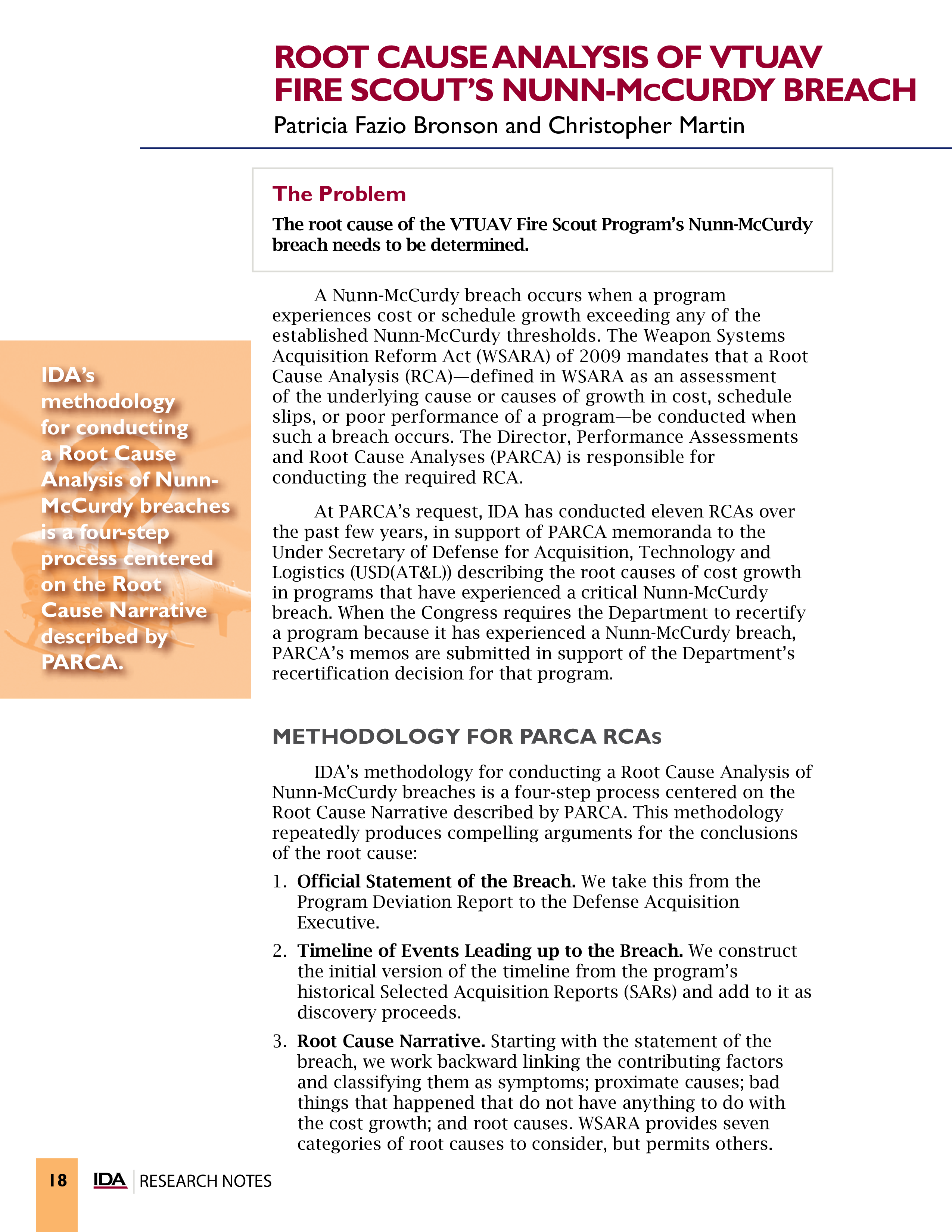 Root Cause Analysis of VTUAV Fire Scout
