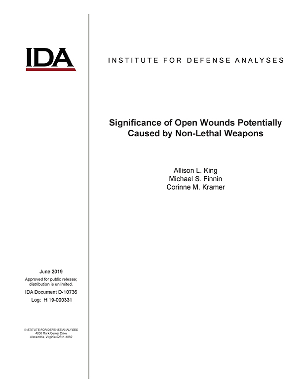 document cover, Significance of Open Wounds Potentially Caused by Non-Lethal Weapons