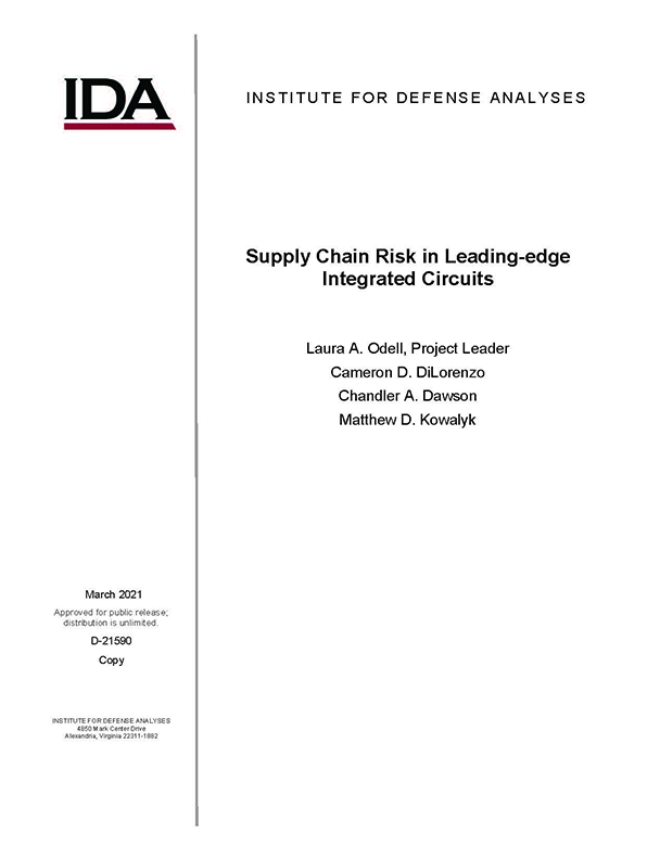 document cover, Supply Chain Risk in Leading-Edge Integrated Circuits