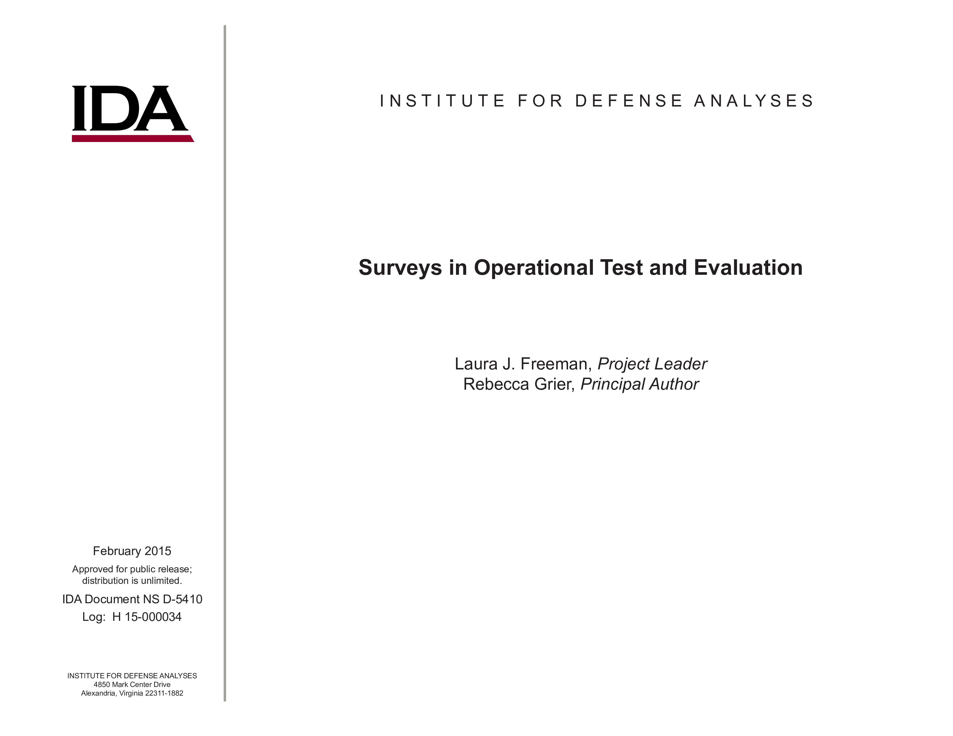 Surveys in Operational Test and Evaluation image cover