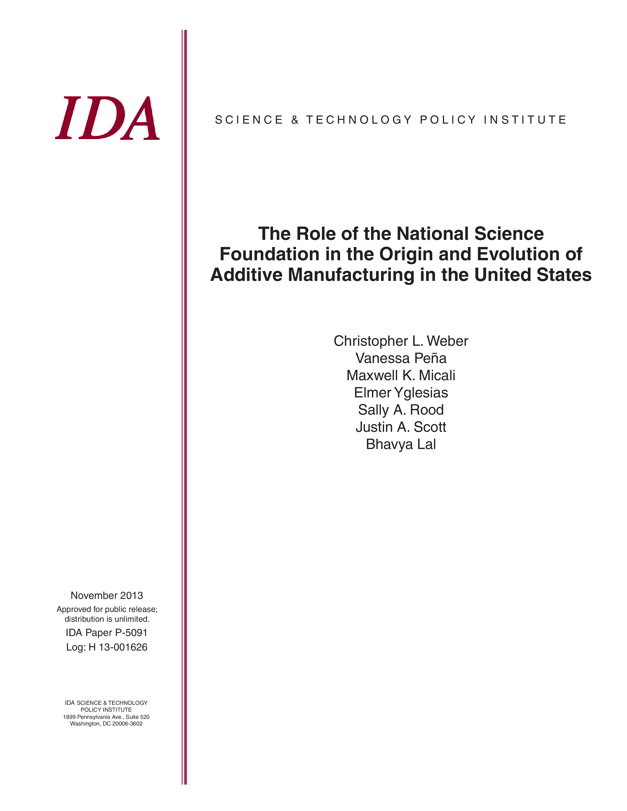 The Role of the National Science Foundation in the Origin and Evolution of Additive Manufacturing in the United States