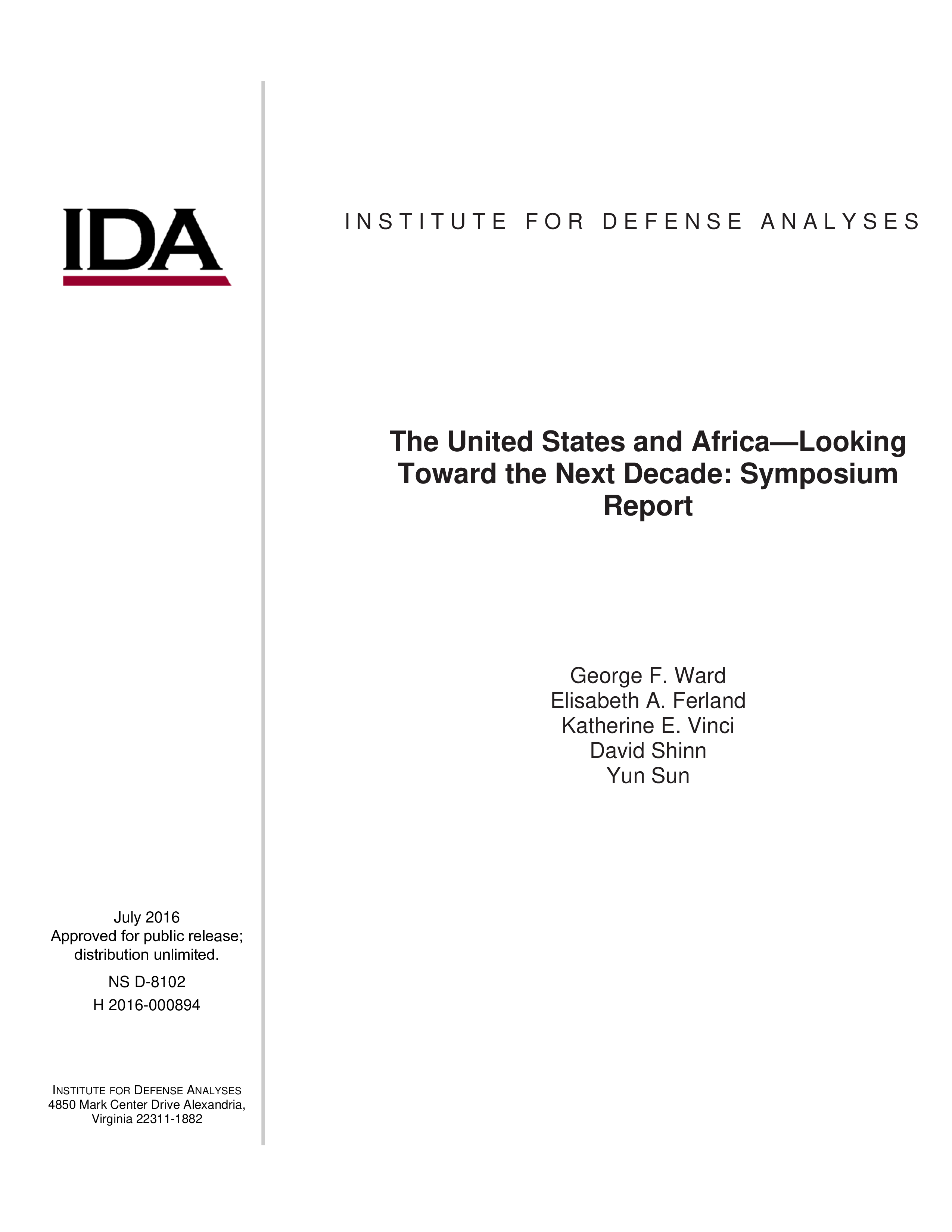 The United States and Africa—Looking Toward the Next Decade: Symposium Report