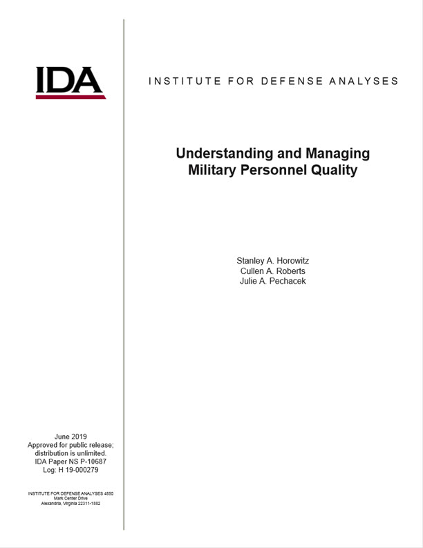 document cover, Understanding and Managing Military Personnel Quality