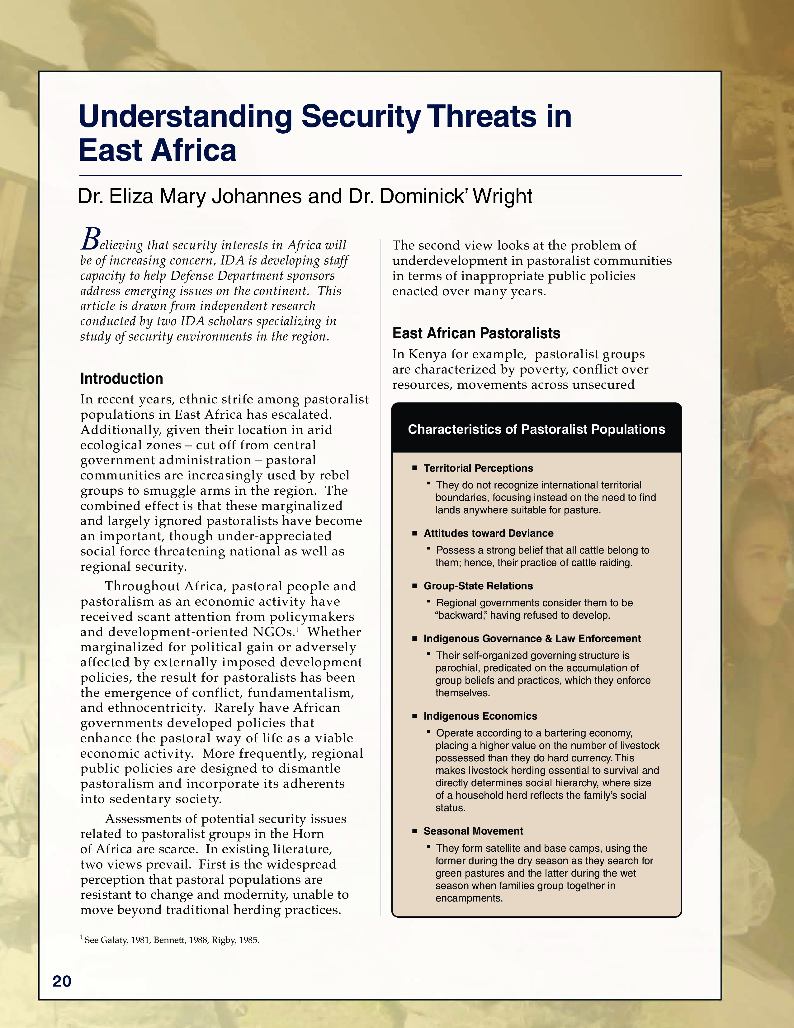 Understanding Security Threats in East Africa