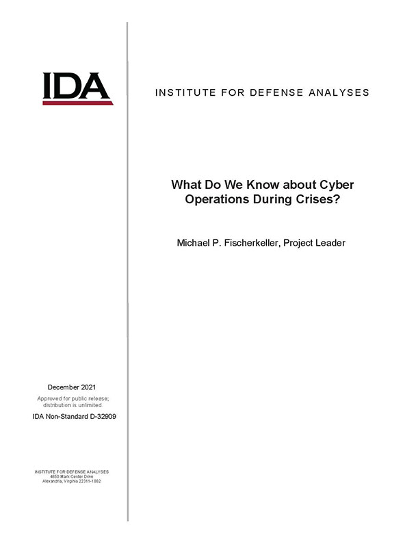 document cover, What Do We Know about Cyber Operations During Crises?  