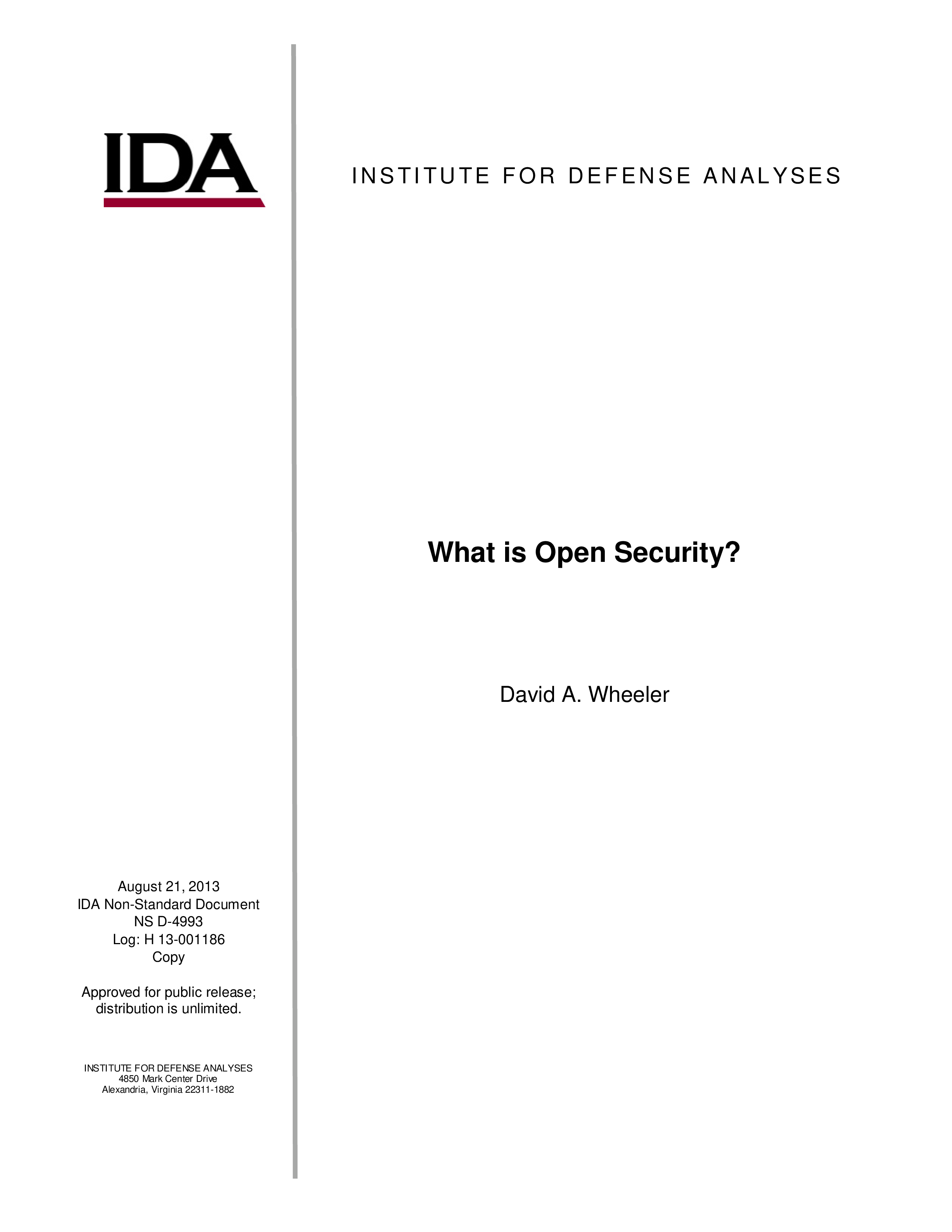 What is Open Security?