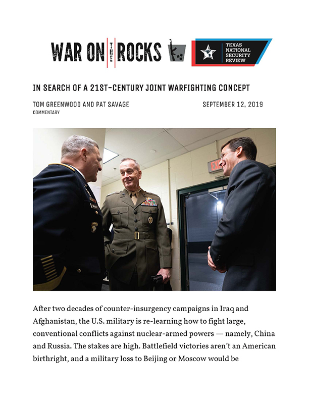 War on Rocks - In Search of a 21st-Century Joint Warfighting Concept