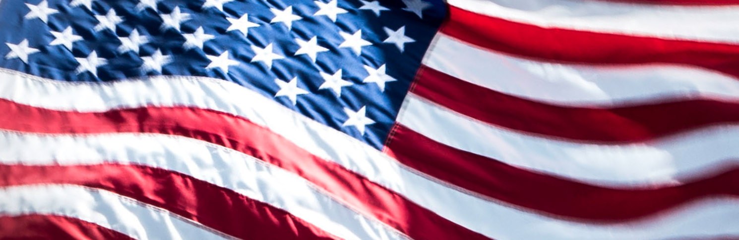 Photo, Image of U.S. flag waving in the wind