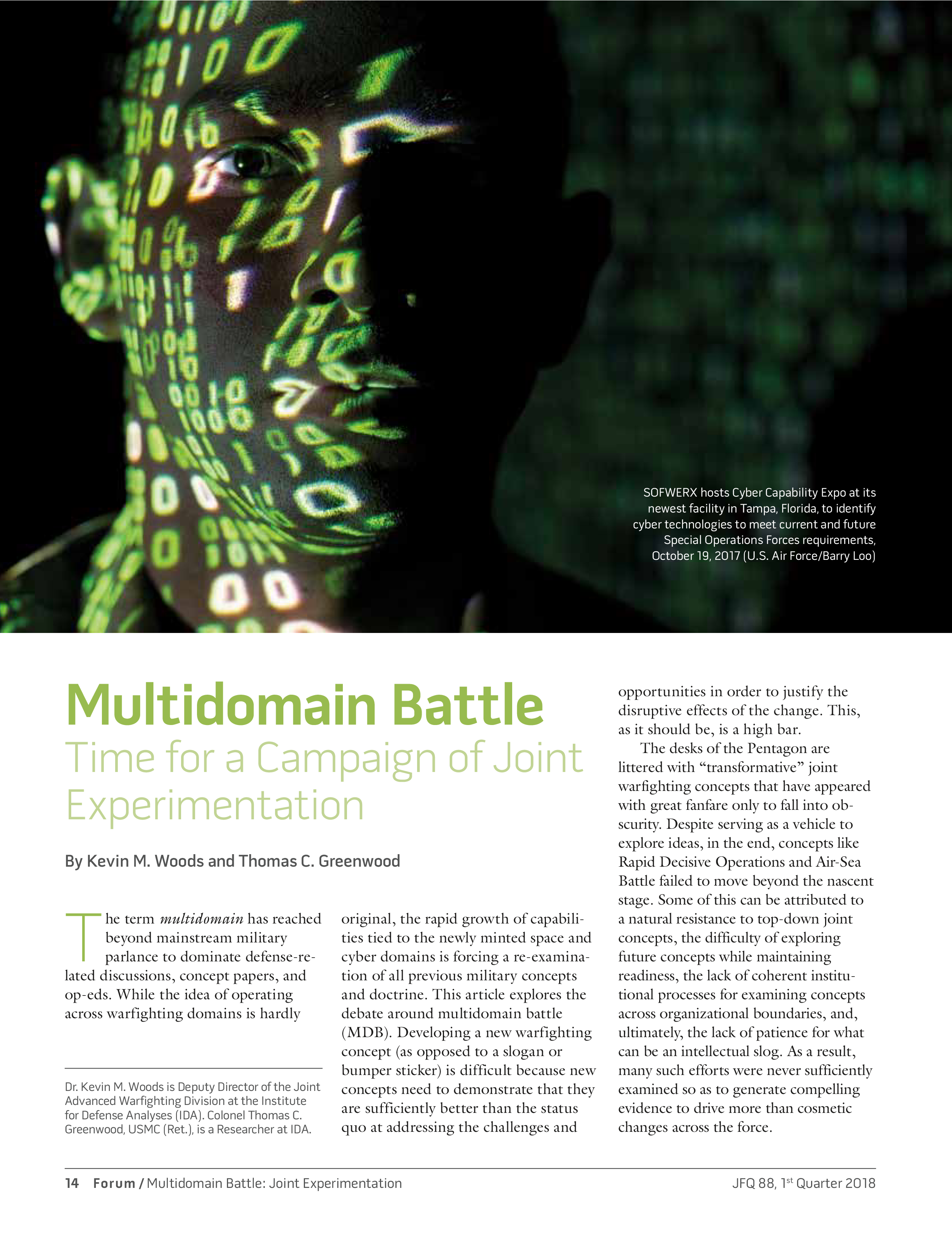 Multi-Domain Battle: Time for a Campaign of Joint Experimentation